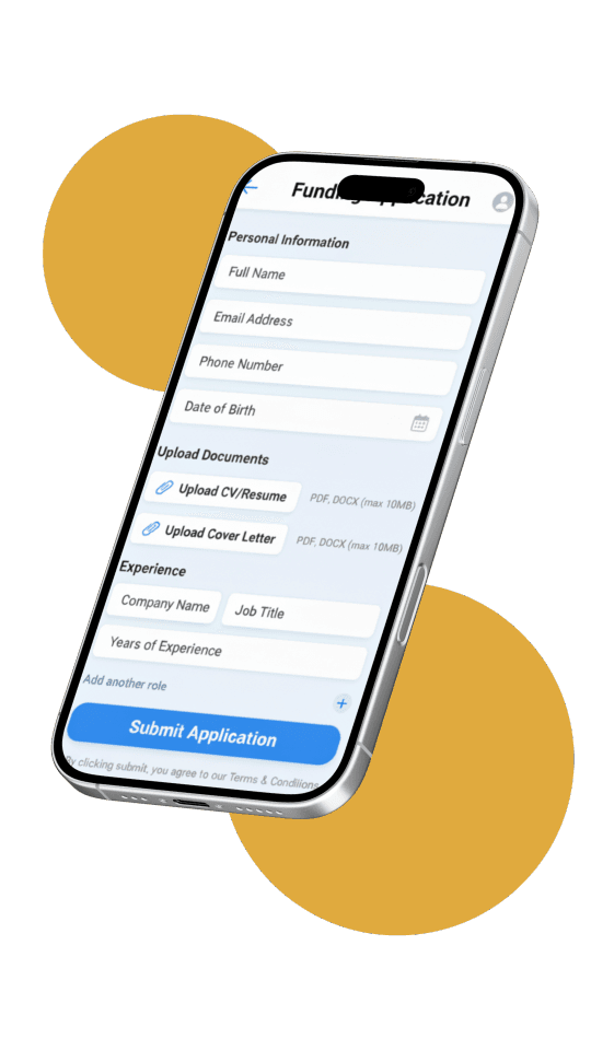 Nanotom Capital funding application on mobile
